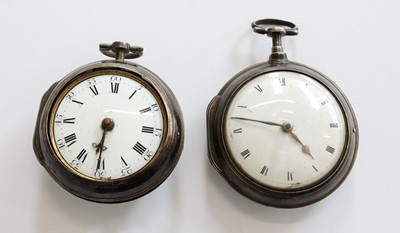 Lot 318 - Two Pair Cased Verge Pocket Watches, movements...