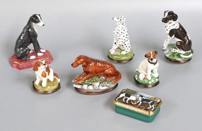 Lot 259 - Halycon Days Enamels, six dog formed...