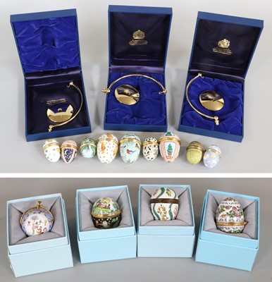 Lot 249 - Halycon Days Enamels, thirteen easter egg...