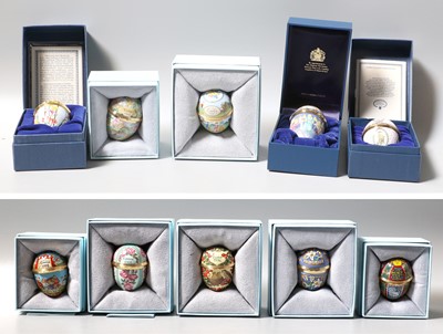 Lot 236 - Halycon Days Enamels, ten easter egg year...