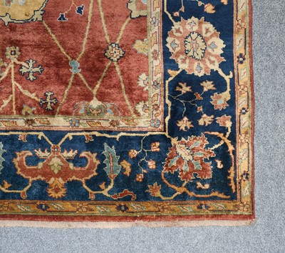 Lot 1182 - Agra Design Carpet, the deep terracotta field...