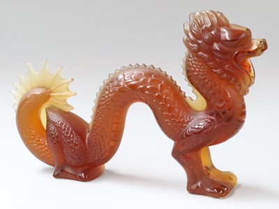 Lot 198 - A Lalique Amber Glass Model of a Chinese...