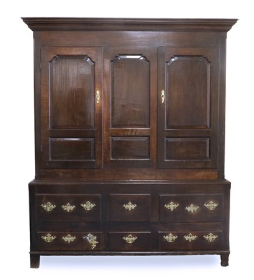 Lot 666 - A George III Oak Livery Cupboard, 3rd quarter...