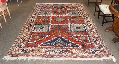 Lot 1183 - Turkish Carpet, the madder compartmentalised...