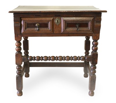 Lot 623 - An Oak Side Table, circa 1700, the moulded top...