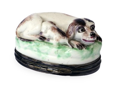 Lot 579 - A Silver-Mounted Mennecy Porcelain Snuff Box,...