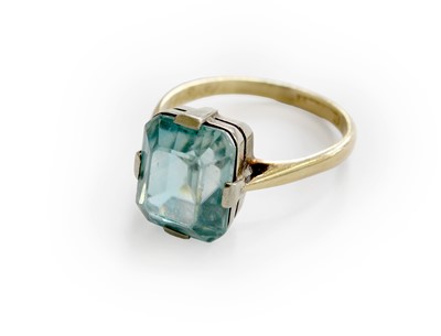 Lot 250 - A Blue Zircon Ring, the emerald-cut blue...