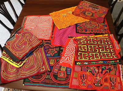 Lot 1084 - Seventeen Cotton Appliquéd Molas from Panama...