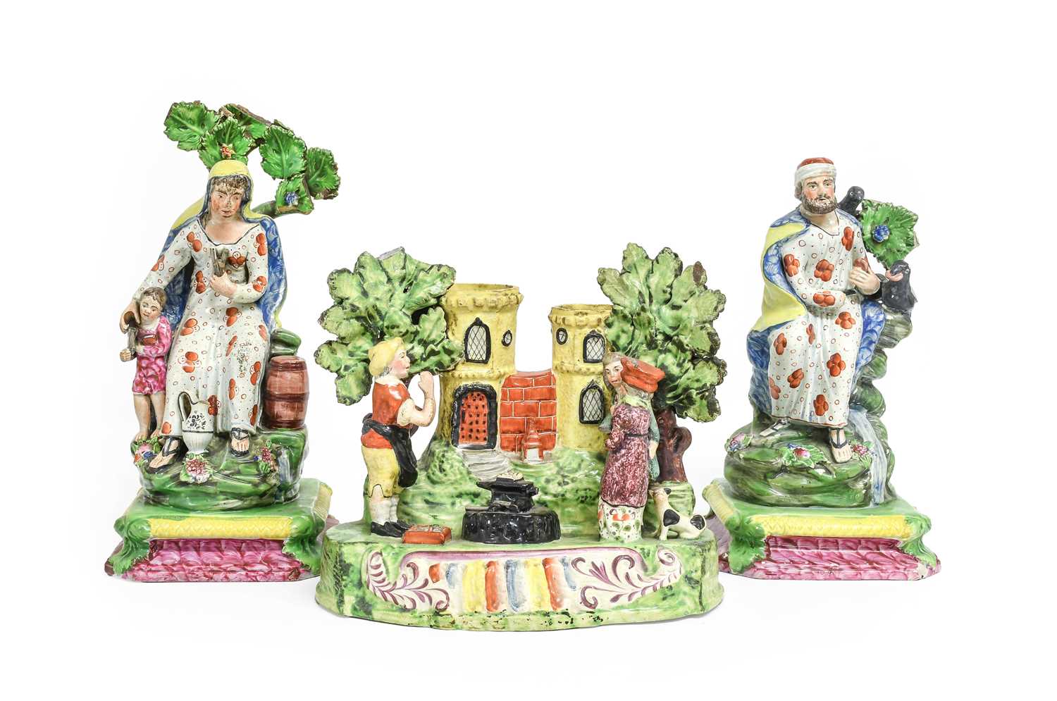 Lot 65 - A Pearlware Gretna Green Marriage Group, circa...