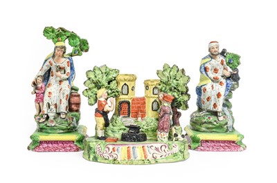 Lot 65 - A Pearlware Gretna Green Marriage Group, circa...