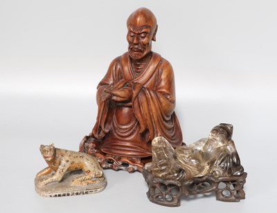 Lot 125 - A Chinese Carved Rock Crystal Figure of a...