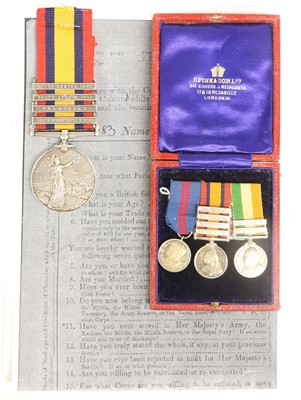 Lot 82 - A Queen's South Africa Medal, with four clasps...