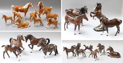 Lot 235 - Beswick Horses, comprising brown and palomino...