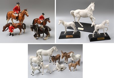 Lot 237 - Beswick Grey Gloss Horses and Foals, with...