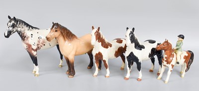 Lot 253 - Beswick Horses Comprising: girl on pony,...