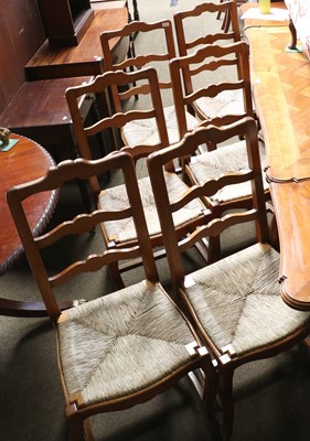 Lot 1209 - xxA Set of Six Rush Seated Dining Chairs (6)...