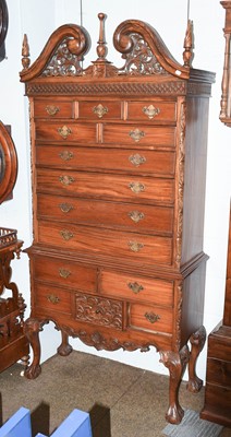 Lot 1234 - A Chippendale Style Mahogany Chest-On-Stand,...