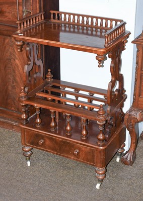 Lot 1226 - A Victorian Mahogany Canterbury Whatnot, with...