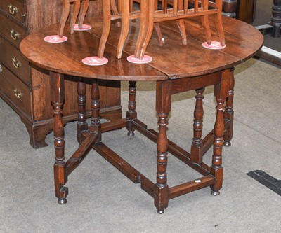 Lot 1290 - An 18th Century Oak Gate Leg Table, of small...