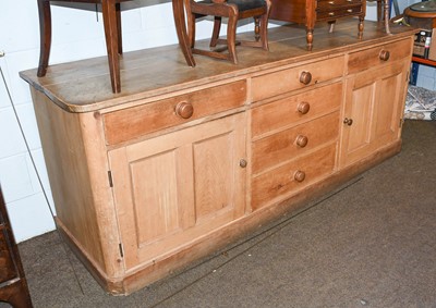 Lot 1304 - A Large Victorian Pine Kitchen Dresser Base,...