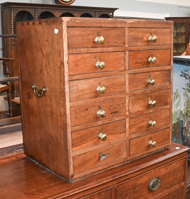 Lot 1287 - A Small Mahogany Campaign Chest of Drawers,...