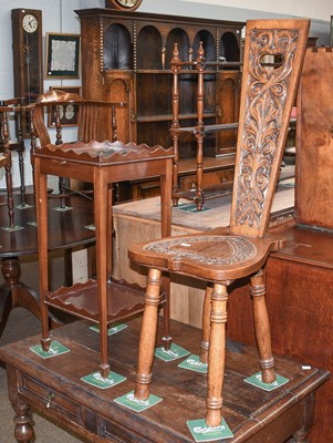 Lot 1303 - A Mahogany Three Tier Hanging Shelf, with...