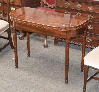 Lot 1258 - A George III Mahogany Fold-Over Tea Table, of...