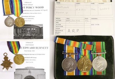 Lot 87 - A First/Second World War Trio, awarded to...