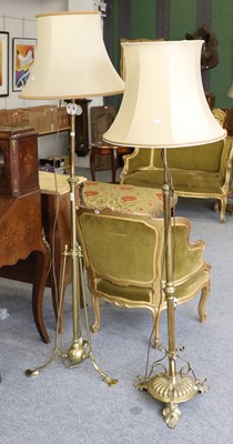 Lot 1328 - A Benson Style Brass Rise and Fall Standard...