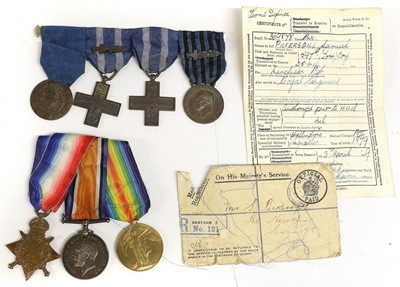 Lot 88 - A First World War Trio, awarded to 20808 PTE.S....