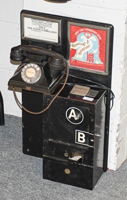 Lot 1334 - Telephone Call Box, with Bakelite handset, A/B...