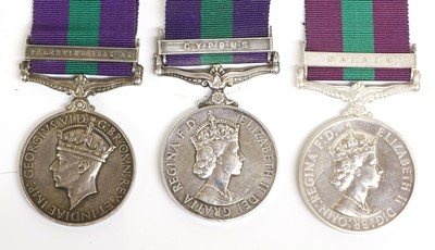 Lot 96 - Three General Service Medals 1918-62, one with...