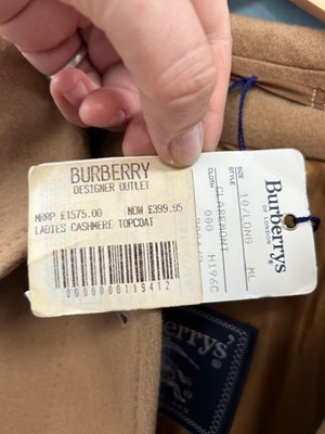 Lot 2101 - Burberrys Tan Cashmere Collared Overcoat, with...