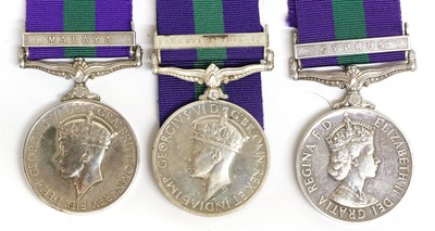 Lot 98 - Three General Service Medals 1918-62, one with...