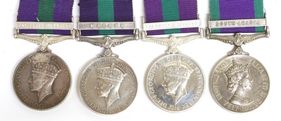 Lot 99 - Three General Service Medals 1918-62, one with...