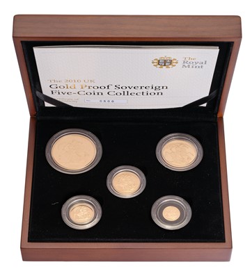 Lot 68 - UK, Gold Proof Sovereign Five-Coin Collection...