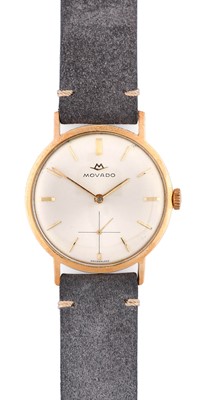 Lot 2400 - Movado: A 9 Carat Gold Wristwatch, signed...