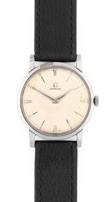 Lot 2429 - Omega: A Stainless Steel Wristwatch, signed...