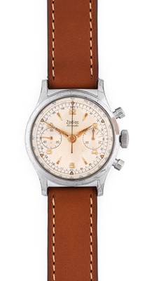 Lot 2407 - Zodiac: A Chrome Plated and Steel Chronograph...