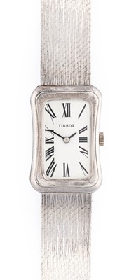 Lot 2415 - Tissot: An Art Deco Style Silver Rectangular...