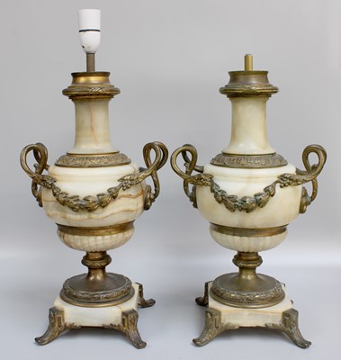 Lot 87 - A Pair of Decorative Onyx & Gilt-Metal Mounted...