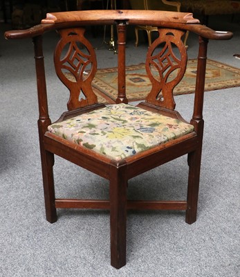 Lot 1381 - An Anglo-Chinese Rosewood Corner Armchair, mid...