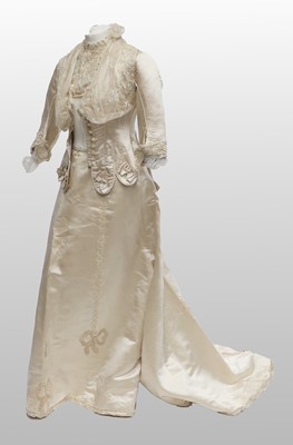 Lot 2235 - 19th Century Costume, comprising a cream silk...