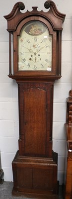 Lot 1136 - An Oak & Mahogany 8 Day Longcase Clock, early...