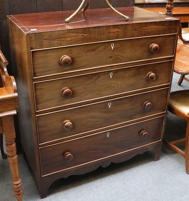 Lot 1160 - A Regency Mahogany Straight Fronted Four...