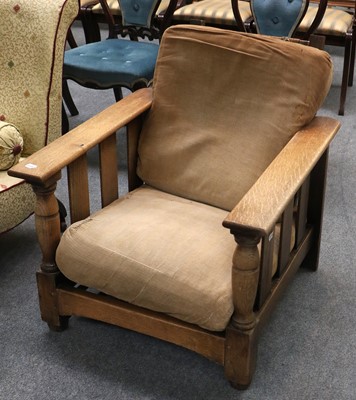 Lot 1189 - An Early 20th Century Oak Reclining Chair,...