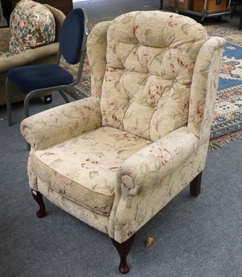 Lot 1184 - A Modern Upholstered Wingback Armchair