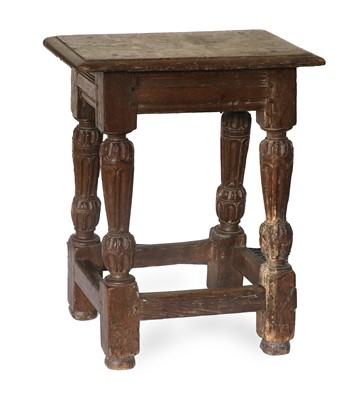 Lot 621 - A 17th Century Oak Joint Stool, labelled Frank...