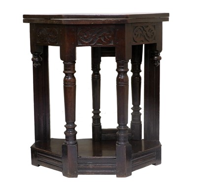 Lot 640 - A Late 17th Century Joined Oak Credence Table,...