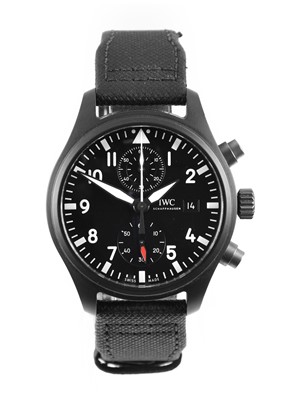 Lot 2119 - IWC: A Black Ceramic Automatic Calendar...